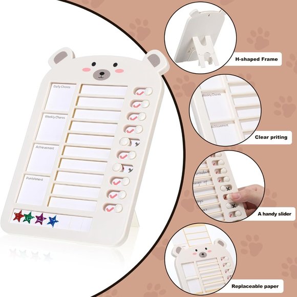 NIB Bear reward chart for kids, chore chart - Picture 3 of 6